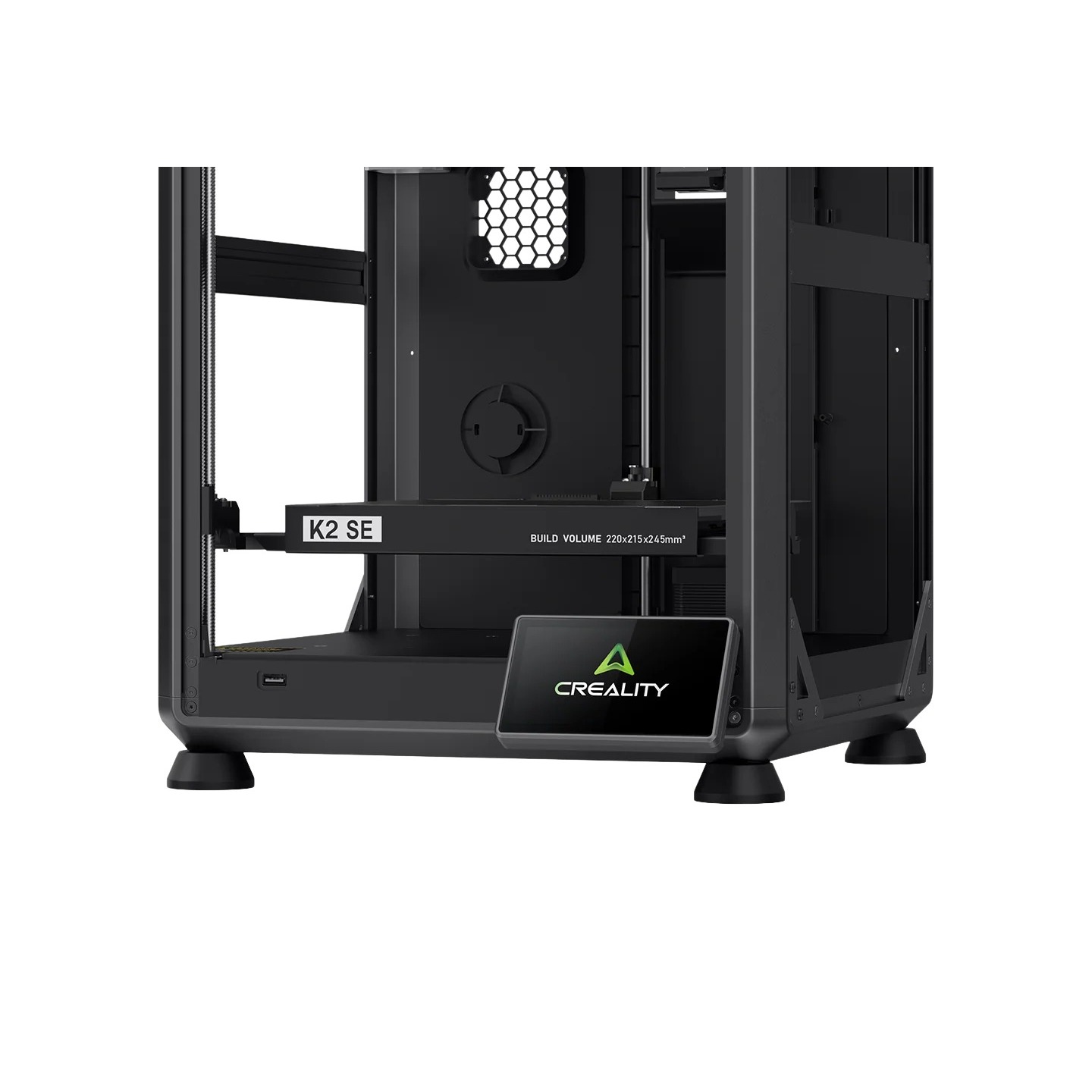Creality K2 SE — рабочая зона и дисплей
